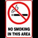 Sign no smoking in this area